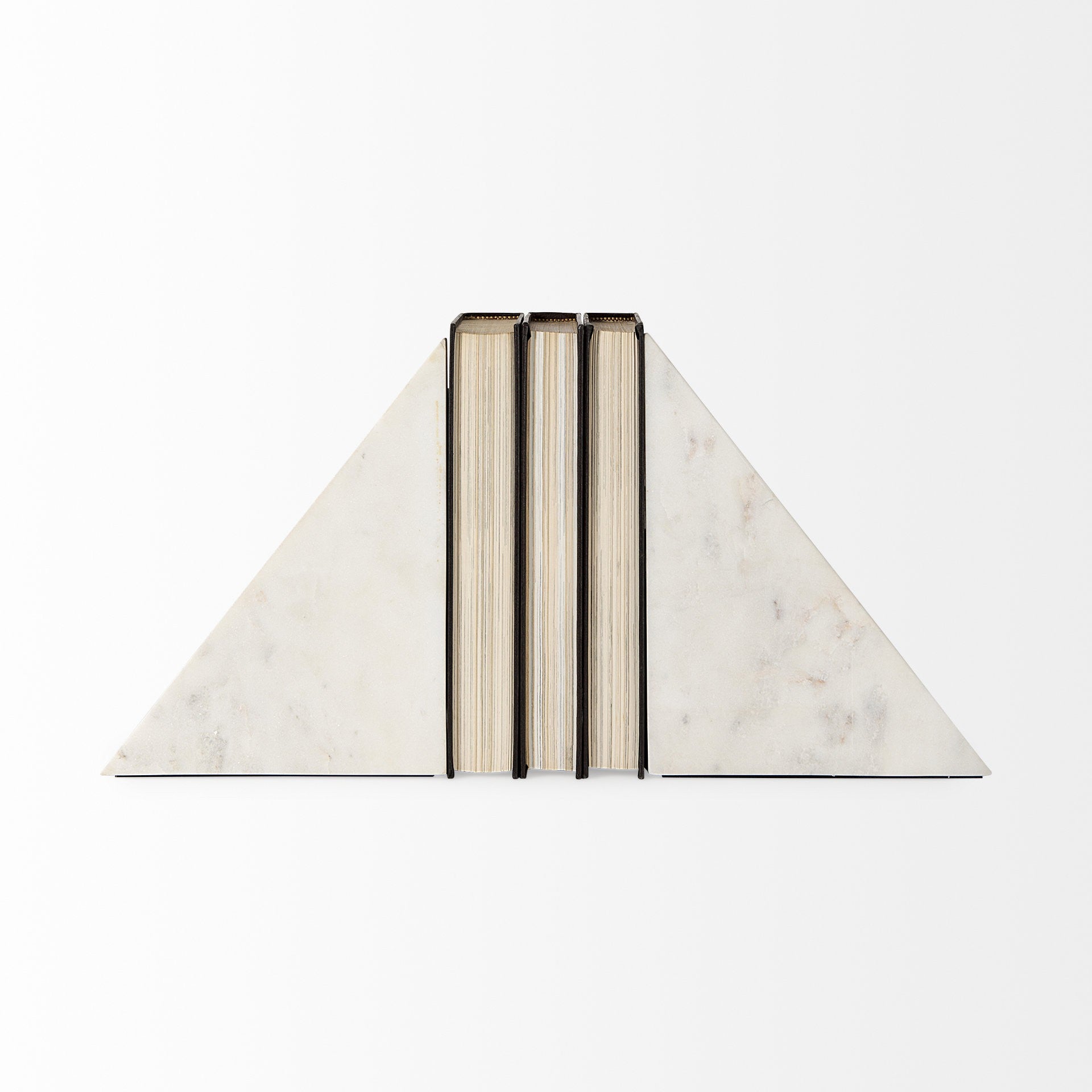 3D Modern Stepped Triangle Marble Bookends