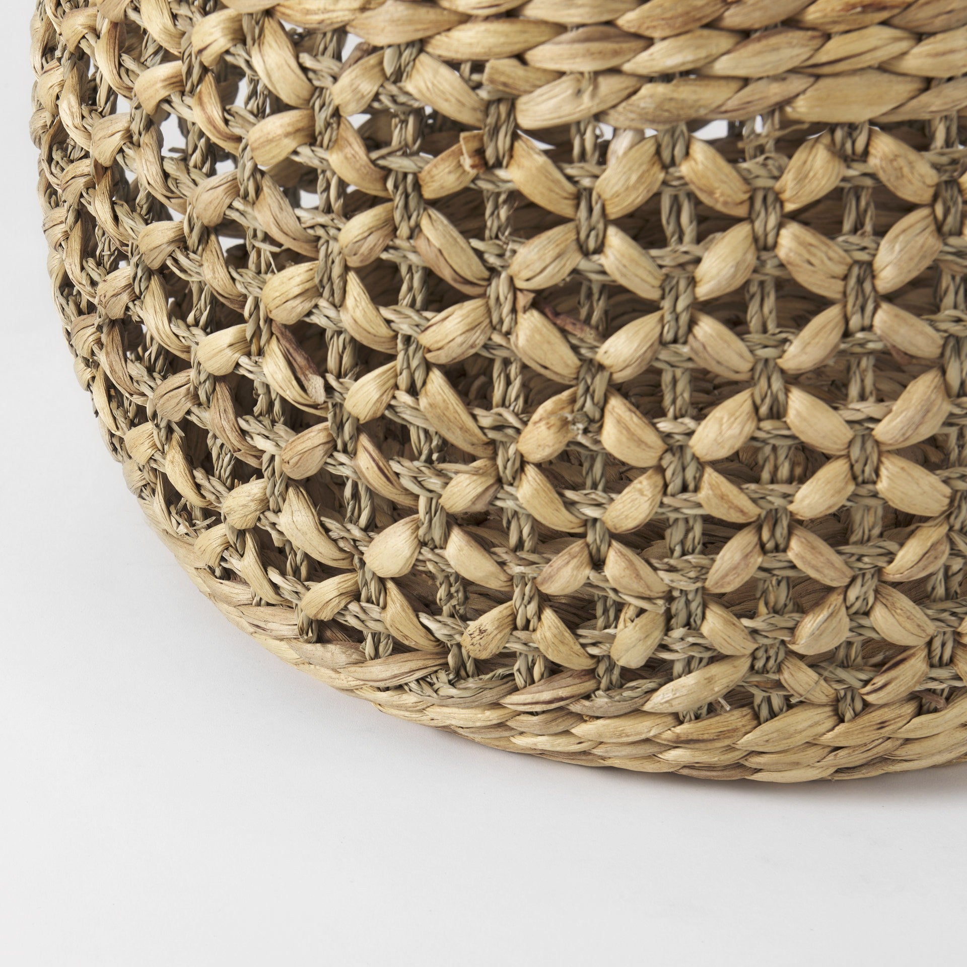 Set Of Three Round Wicker Baskets