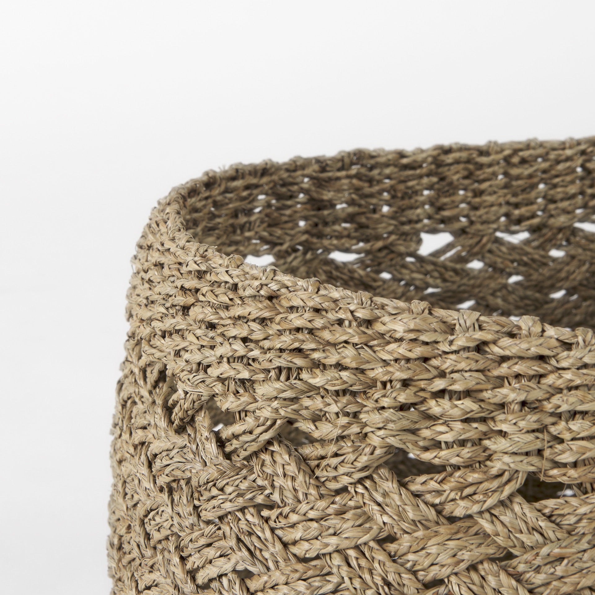 Set Of Three Woven Wicker Storage Baskets