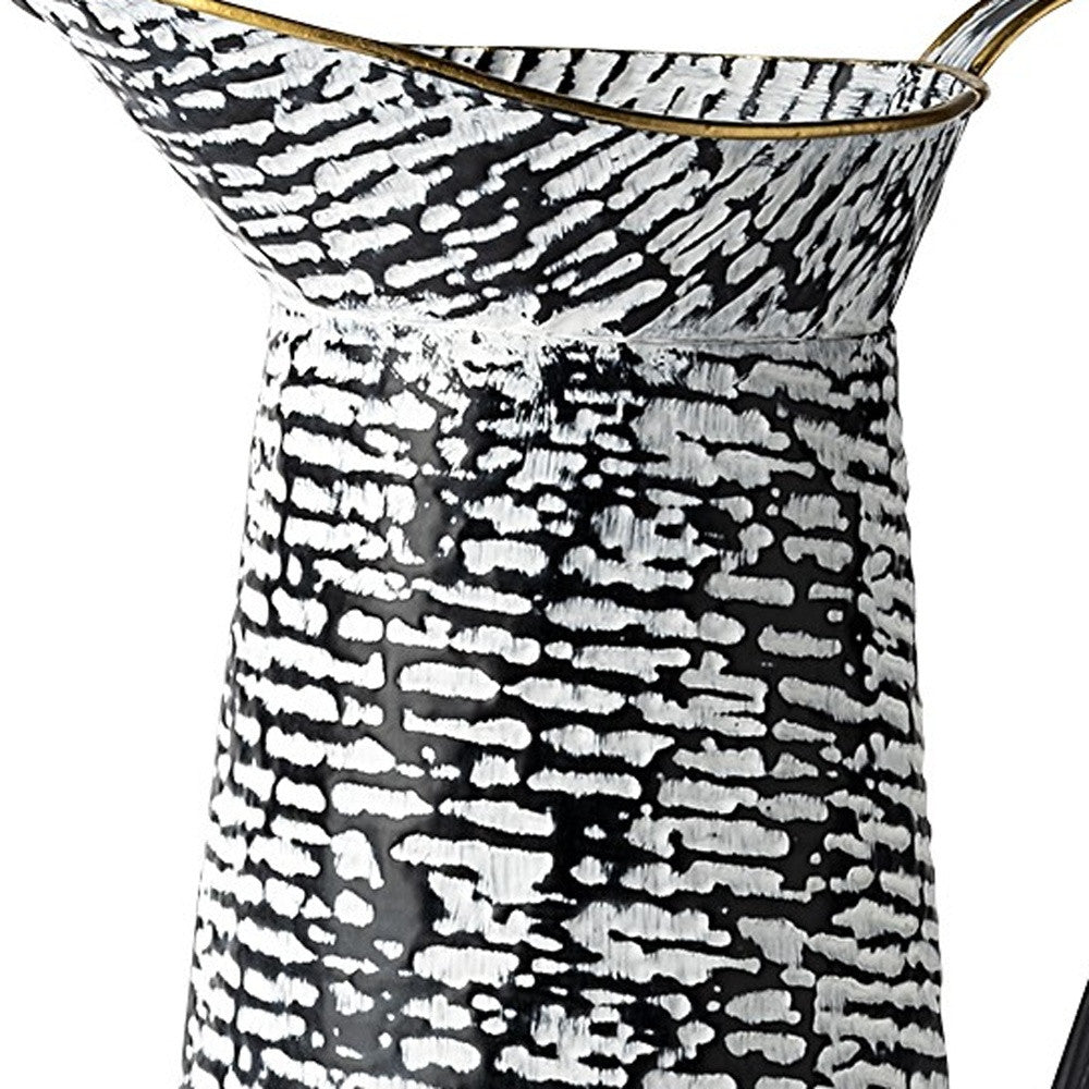 Black And White Textured Jug Vase