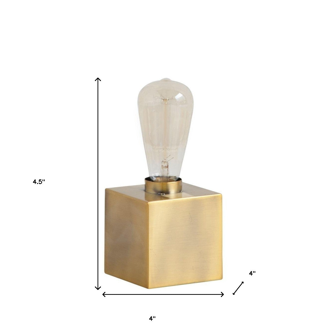 5" Gold Lamp Base LED With Clear Shade