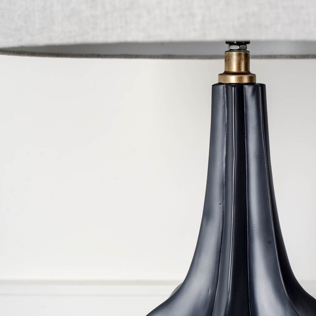 Sculptural Slate Blue Table Lamp