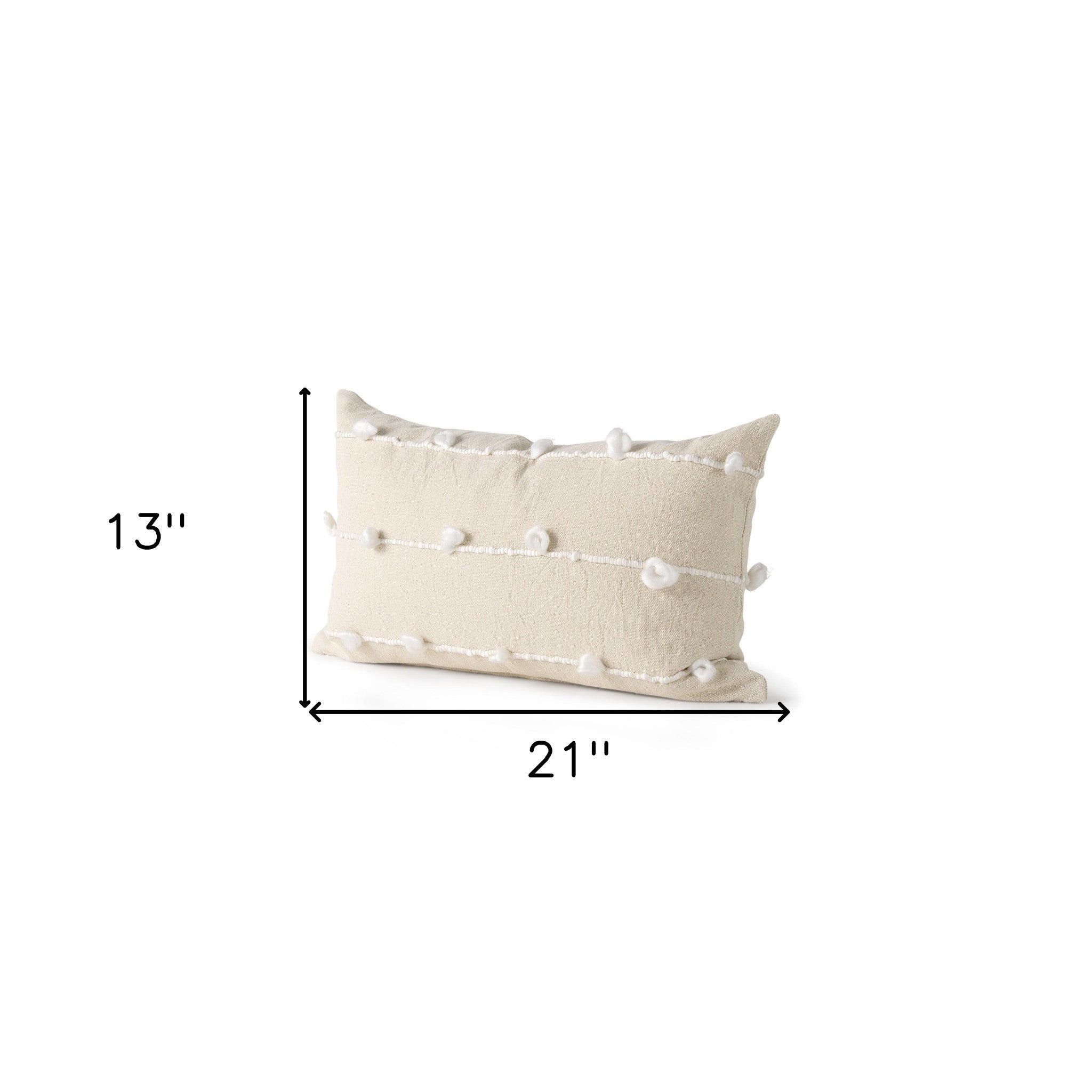 Clouds On Cream Canvas Lumbar Pillow Cover