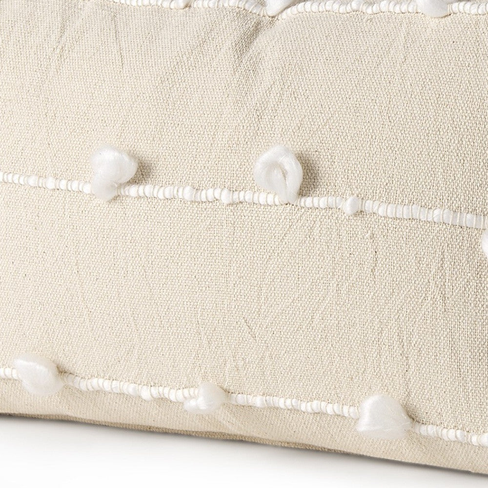 Clouds On Cream Canvas Lumbar Pillow Cover