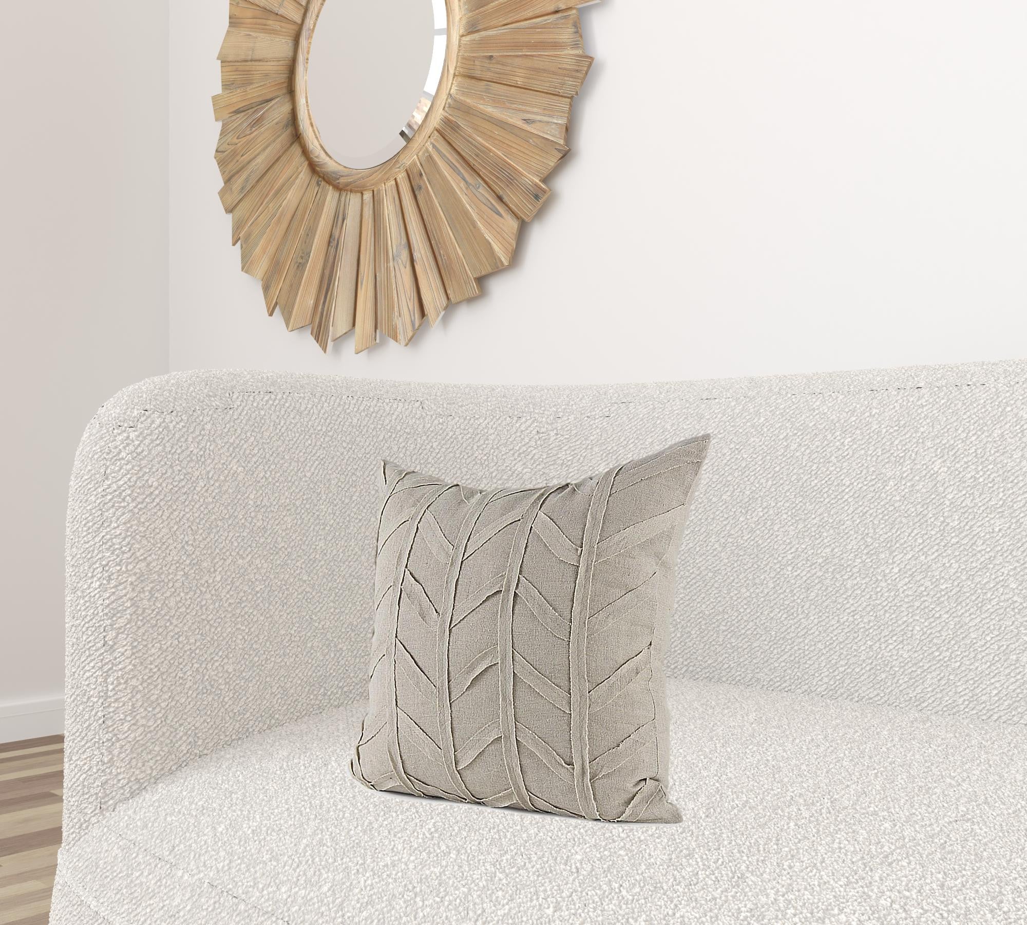 Light Gray Chevron Textured Pillow Cover