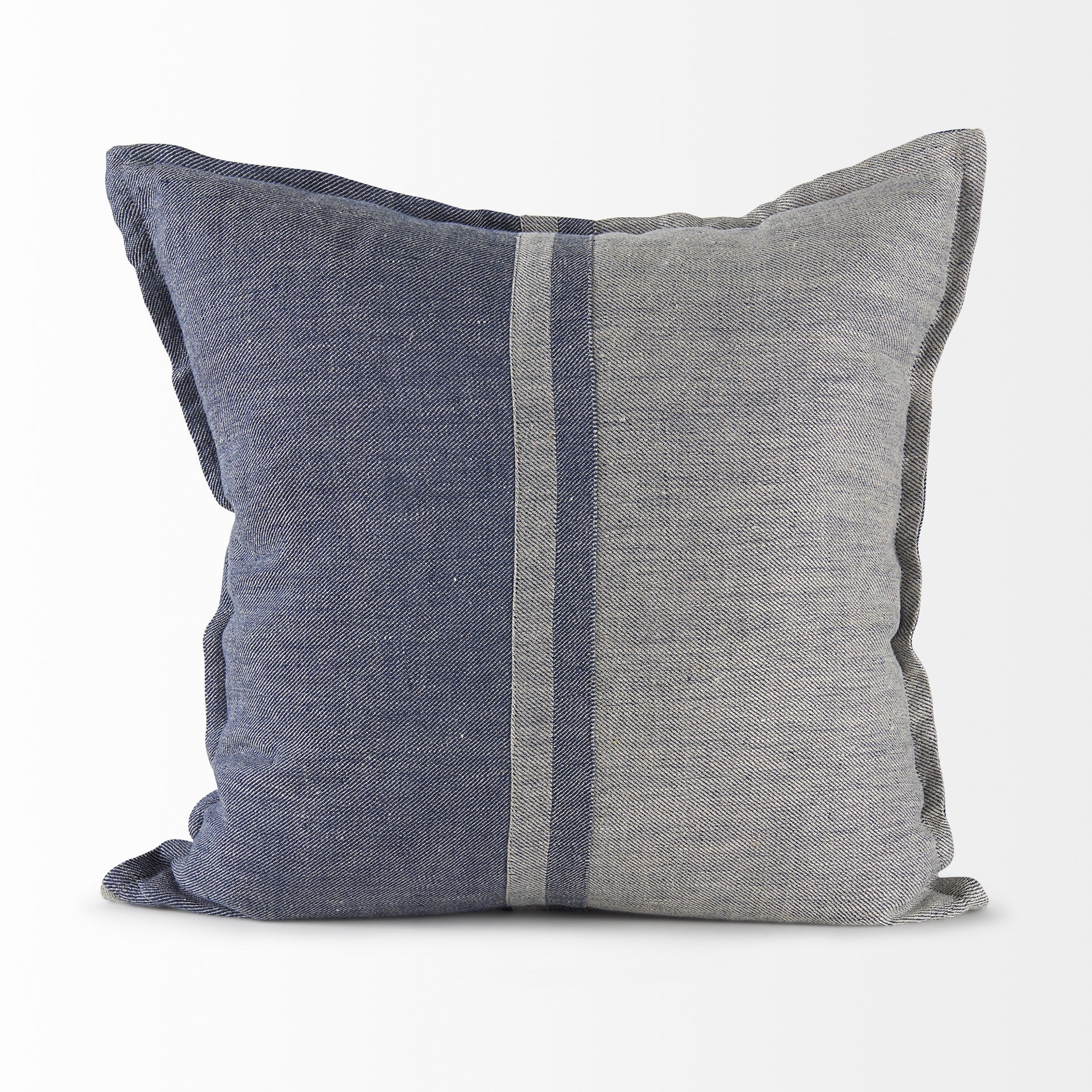 Gray And Blue Color Block Pillow Cover