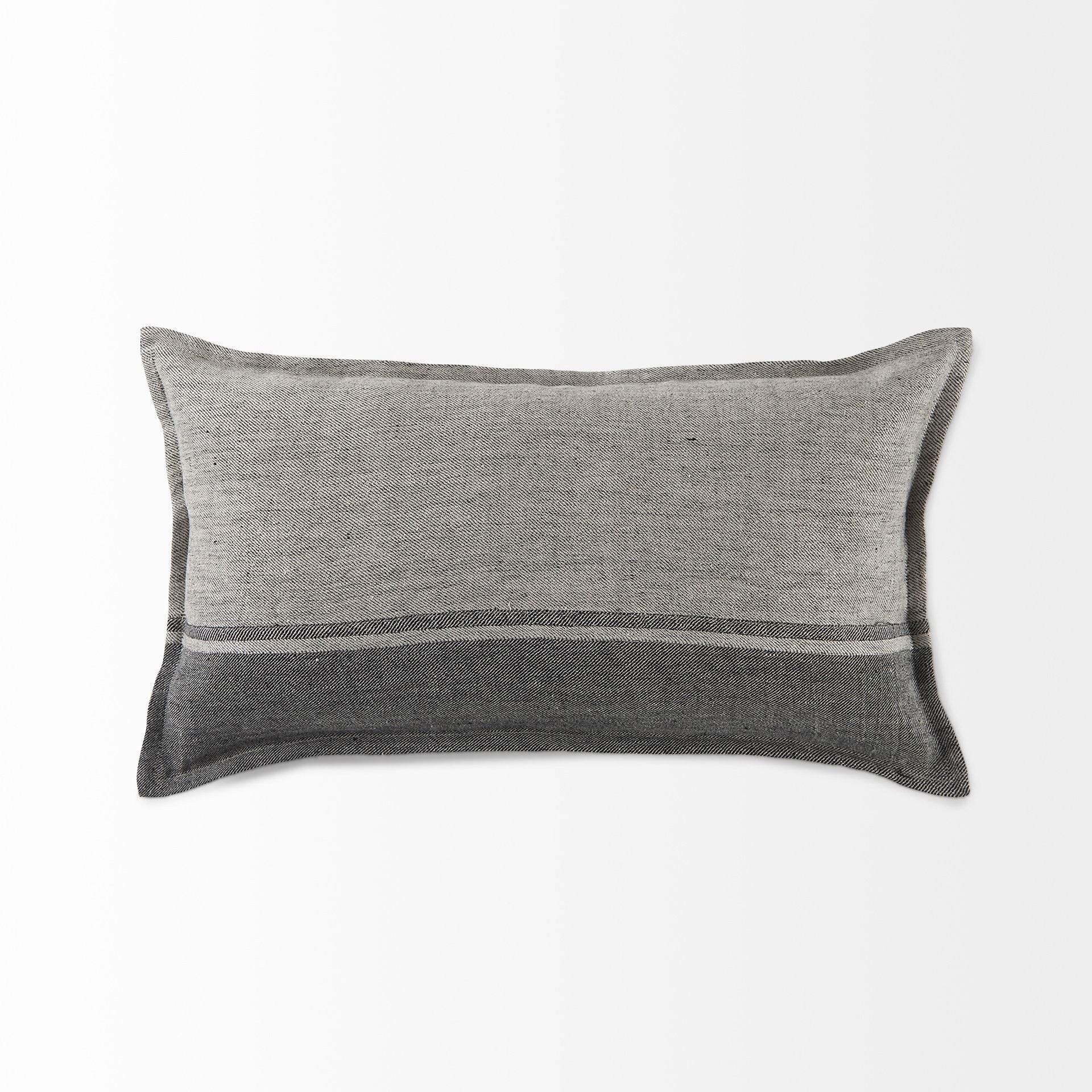 Light And Dark Gray Lumbar Throw Pillow Cover