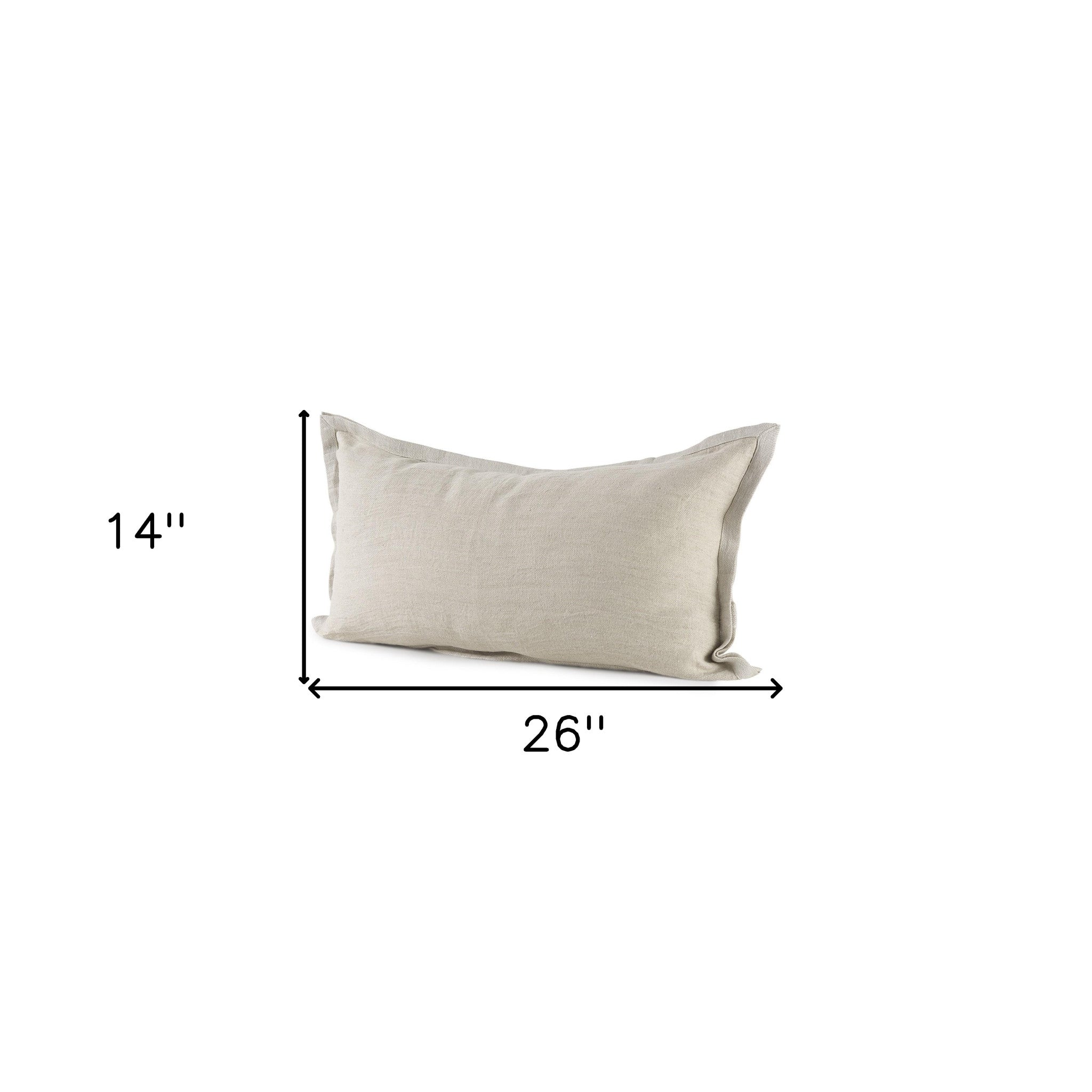 Cream Bordered Lumbar Pillow Cover