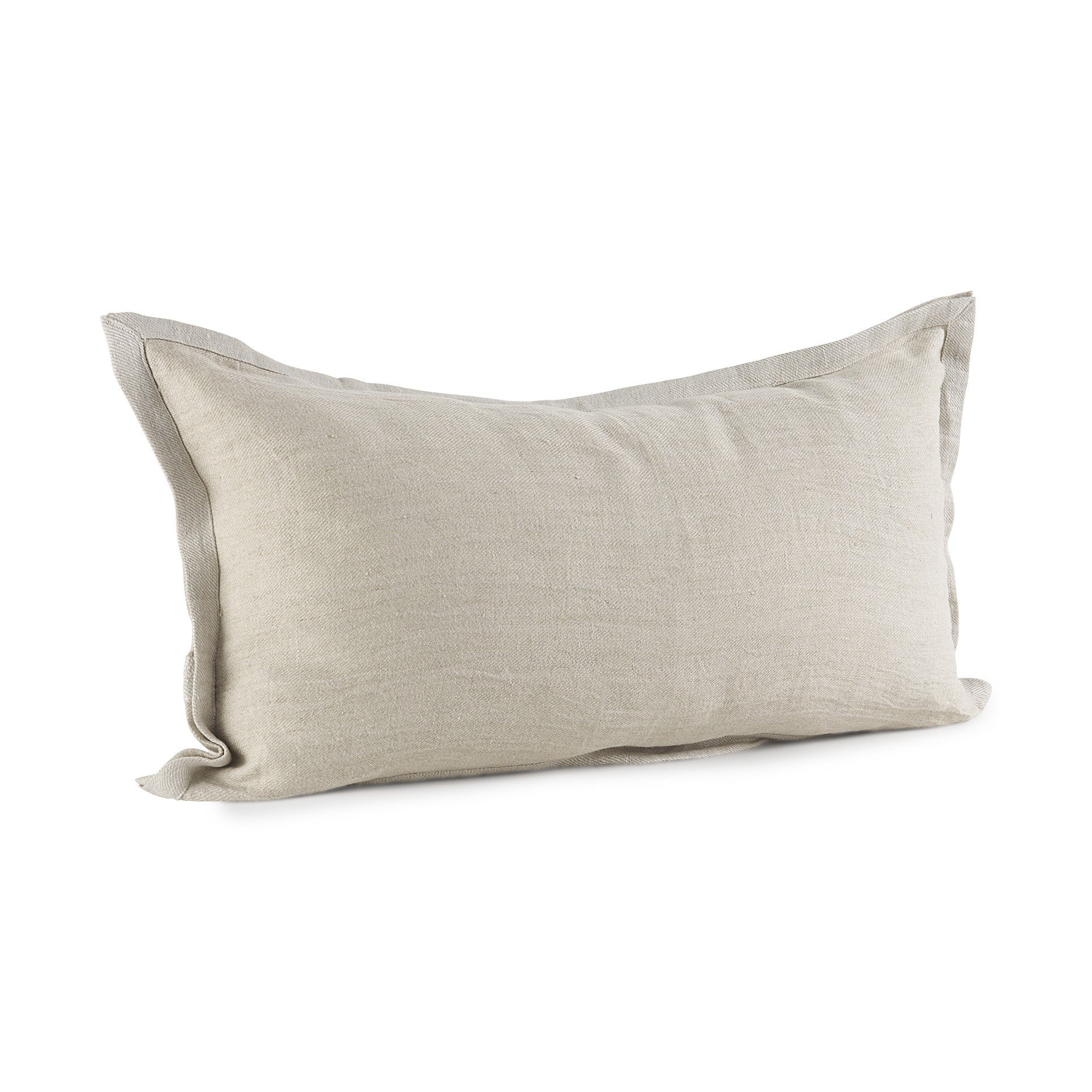 Cream Bordered Lumbar Pillow Cover