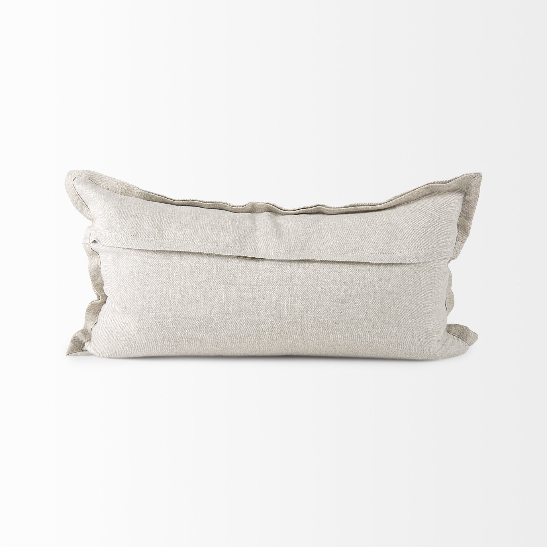 Cream Bordered Lumbar Pillow Cover