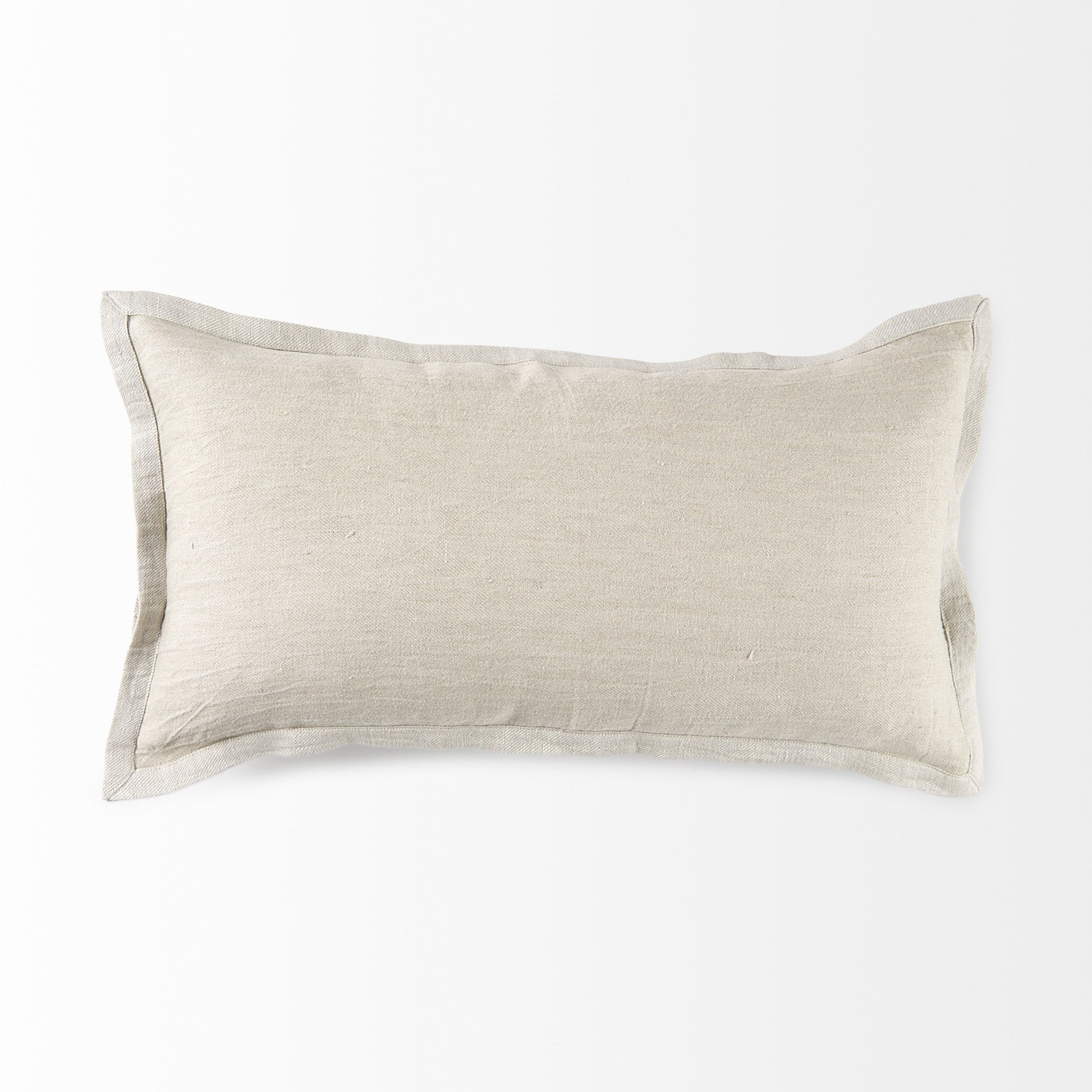 Cream Bordered Lumbar Pillow Cover