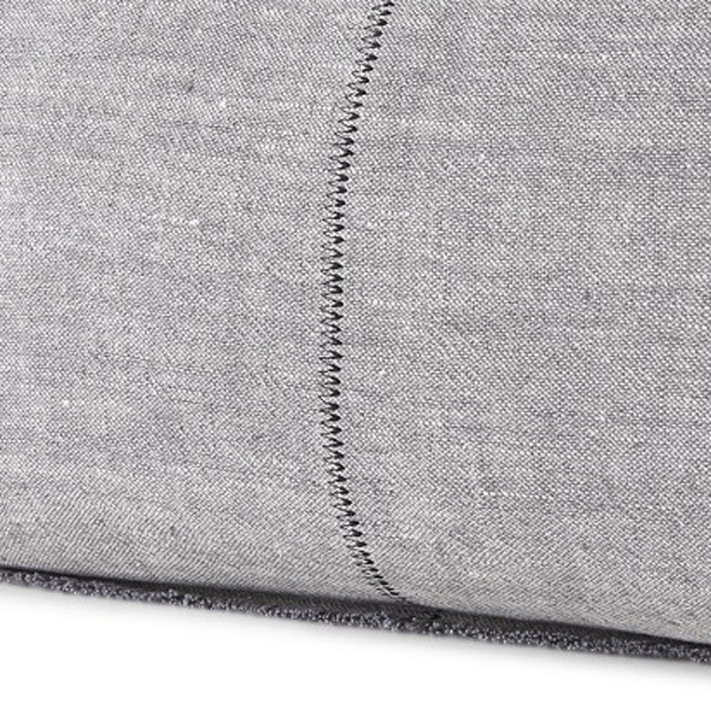 Light Gray Fringed Lumbar Throw Pillow Cover