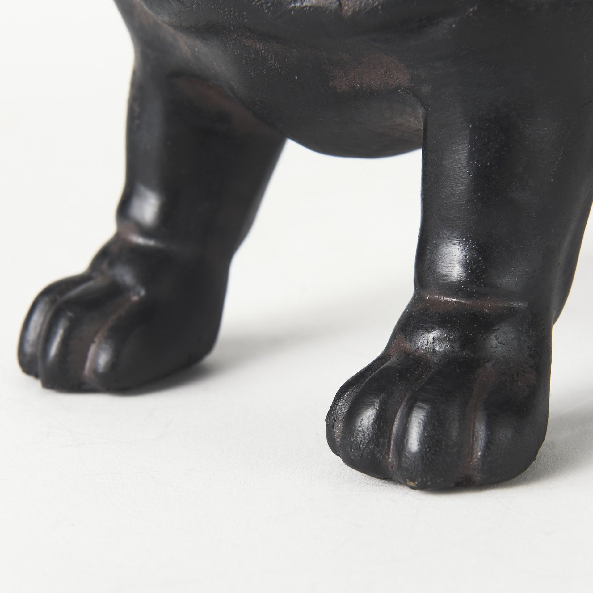 Black Resin Bulldog Sculpture