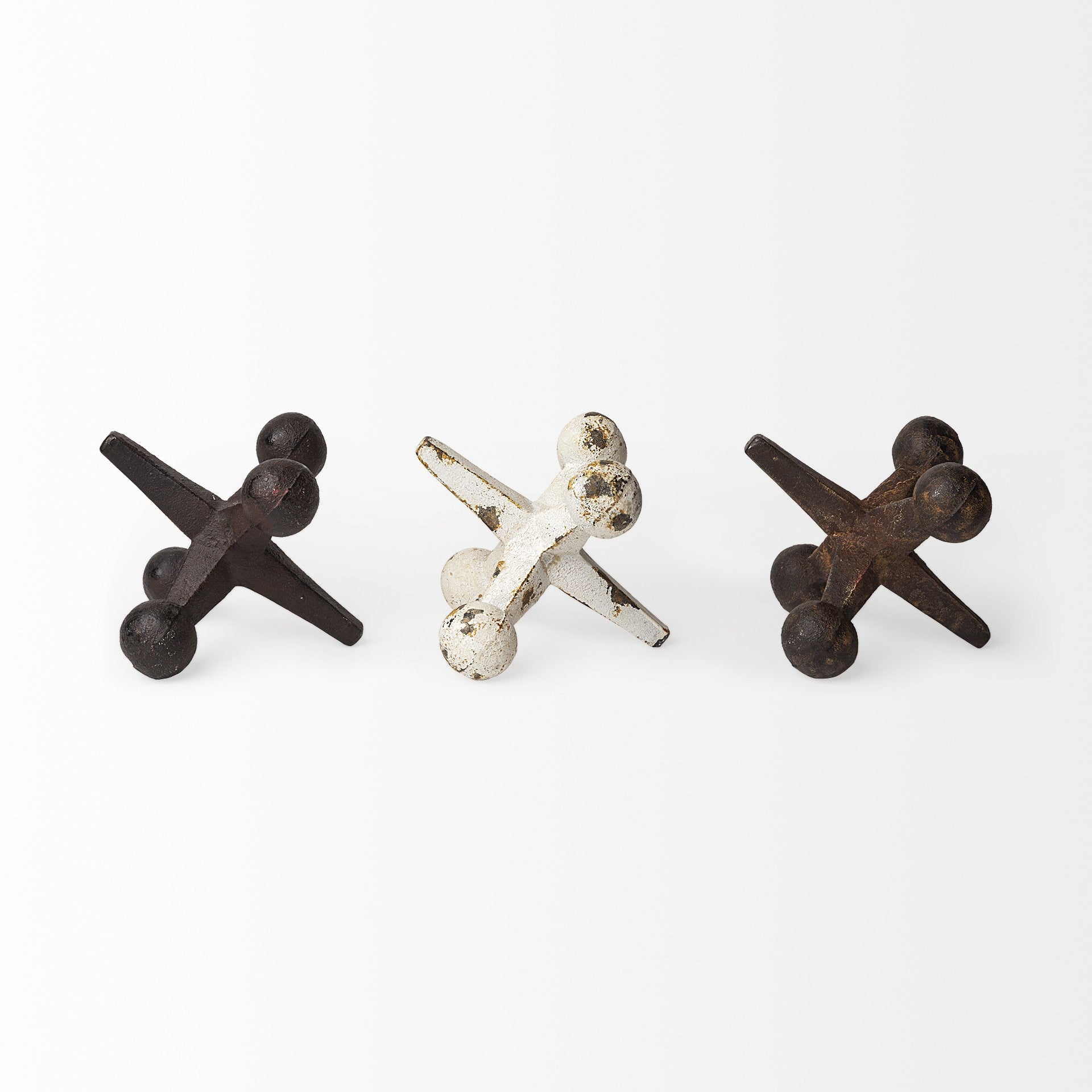 Set Of Three Iron Jack Sculptures