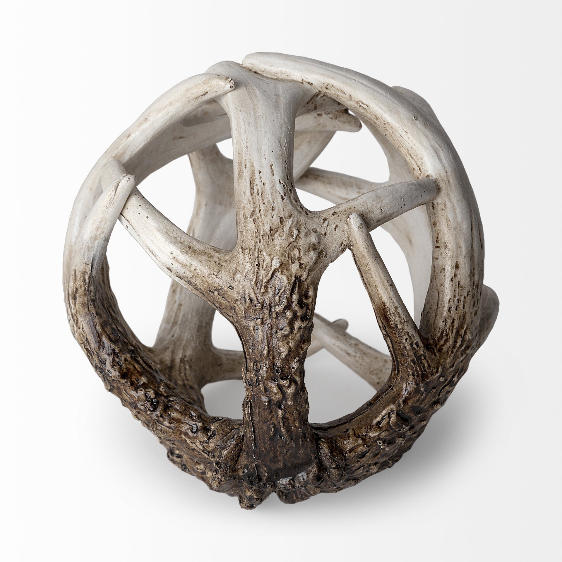 Petite White Resin Antler Shaped Sculpture