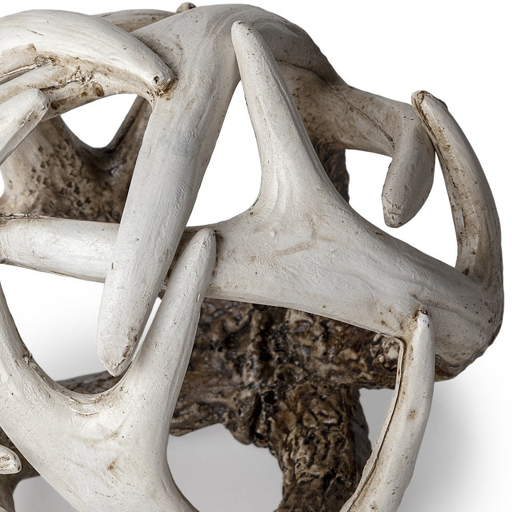 Petite White Resin Antler Shaped Sculpture