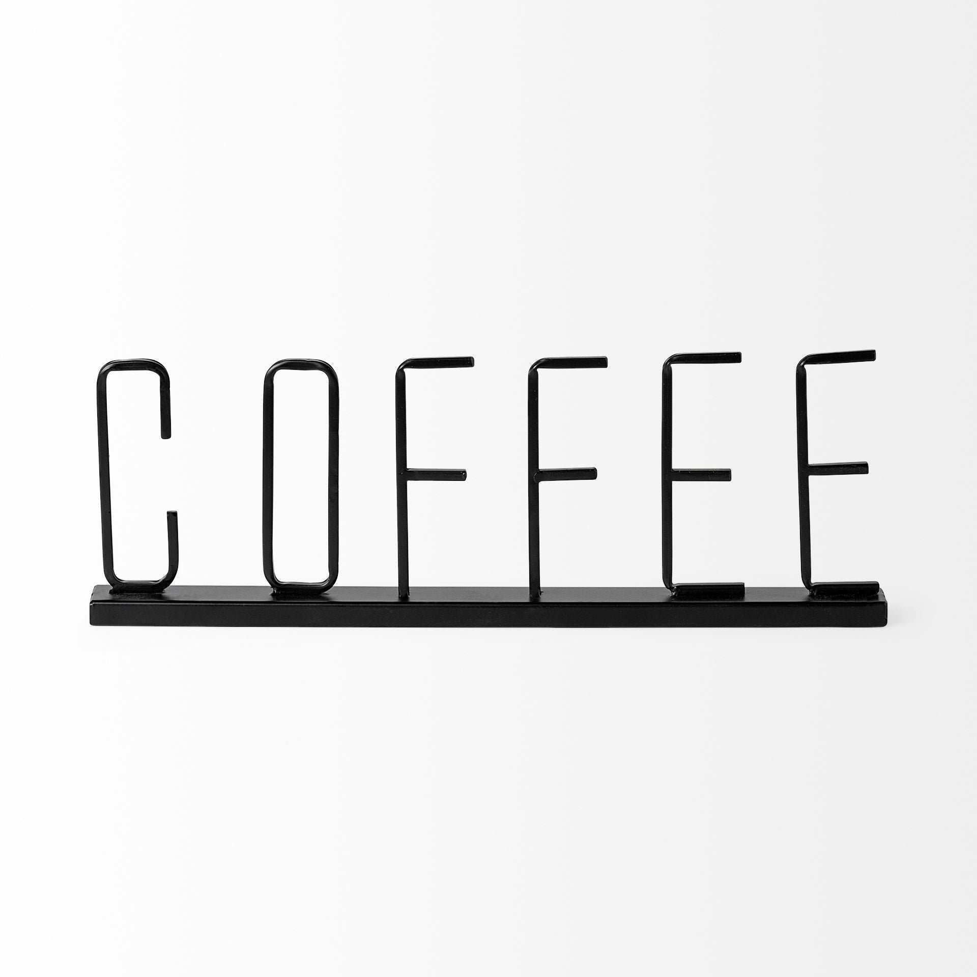 5" Black Metal Coffee Tabletop Sign