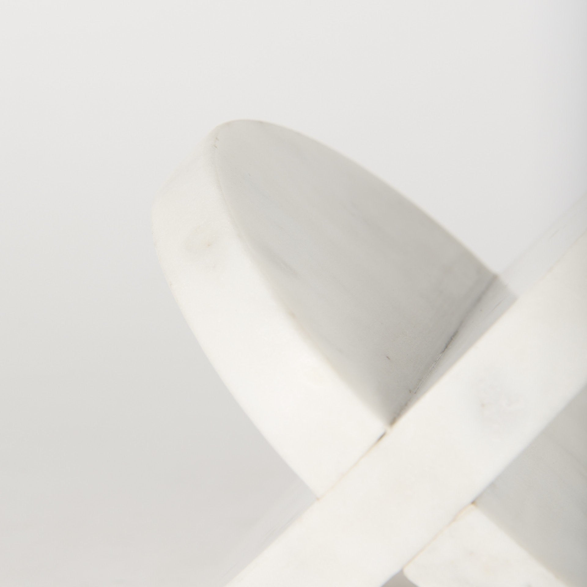 Petite White Marble Circular Sculpture