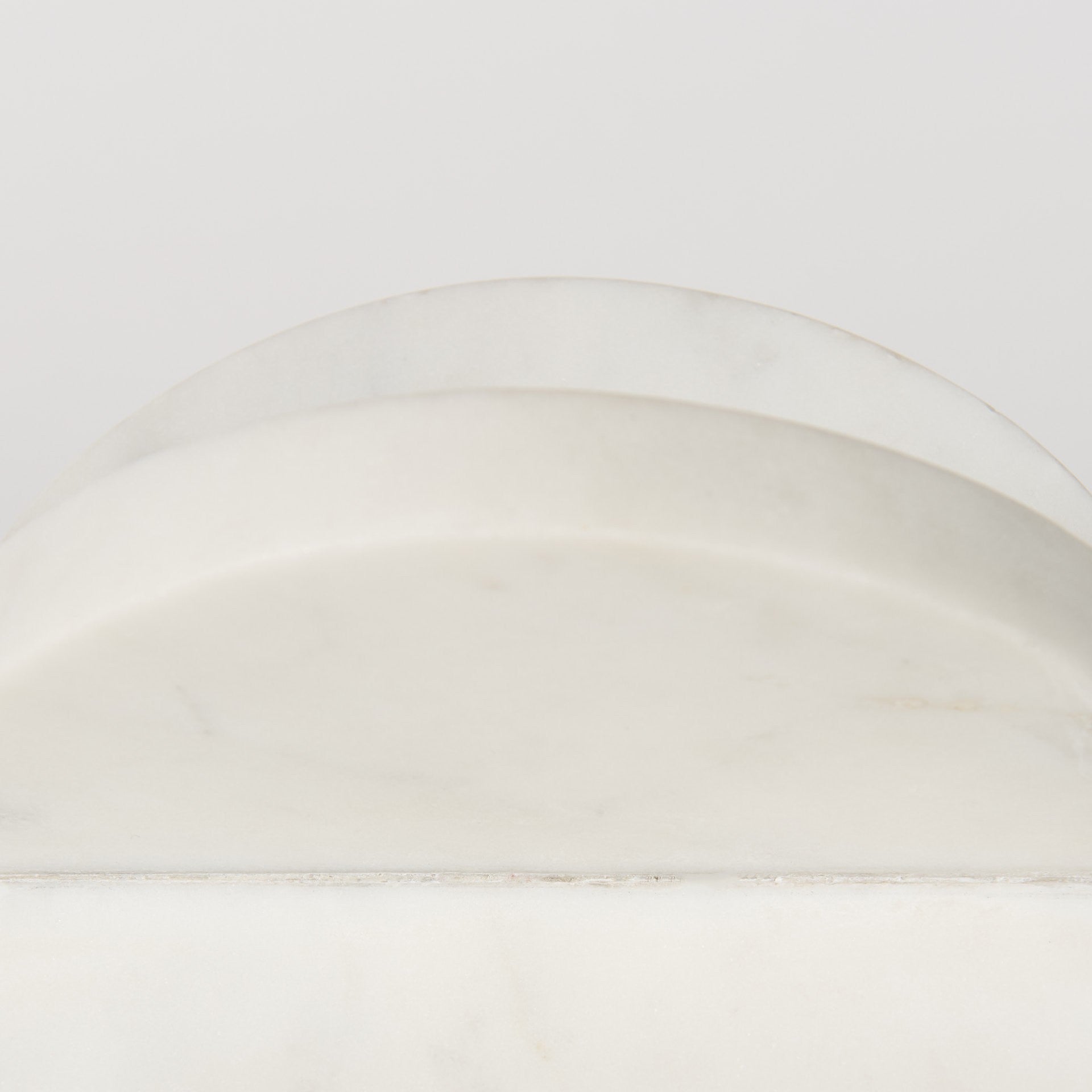 Petite White Marble Circular Sculpture