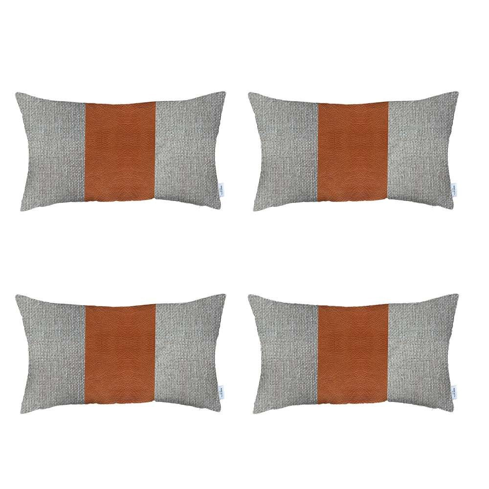 Set Of Four Multi Polyester Lumbar Pillow Cover