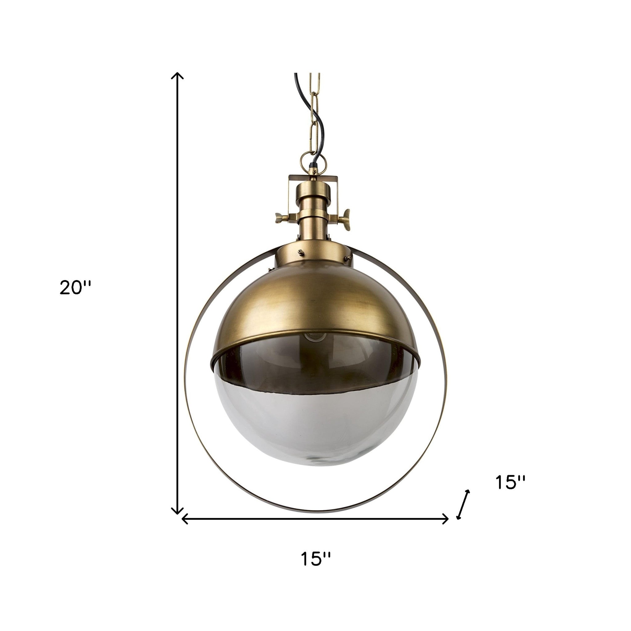 Gold Metal Sphere Pendant Hanging Light