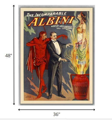 18" X 24" The Incomparable Albini Vintage Magic Poster Wall Art