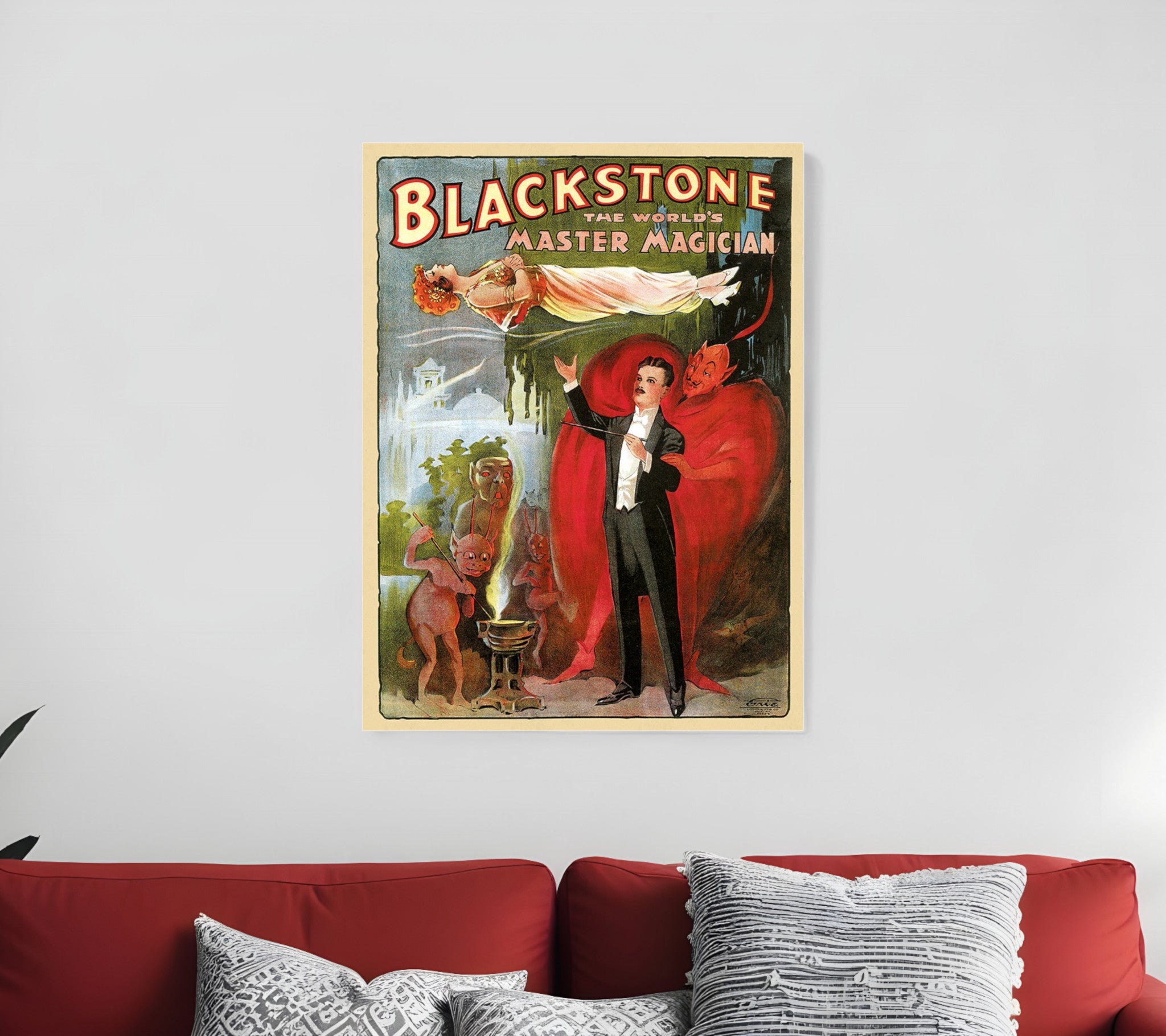 Vintage 1934 Blackstone Magic Unframed Print Wall Art