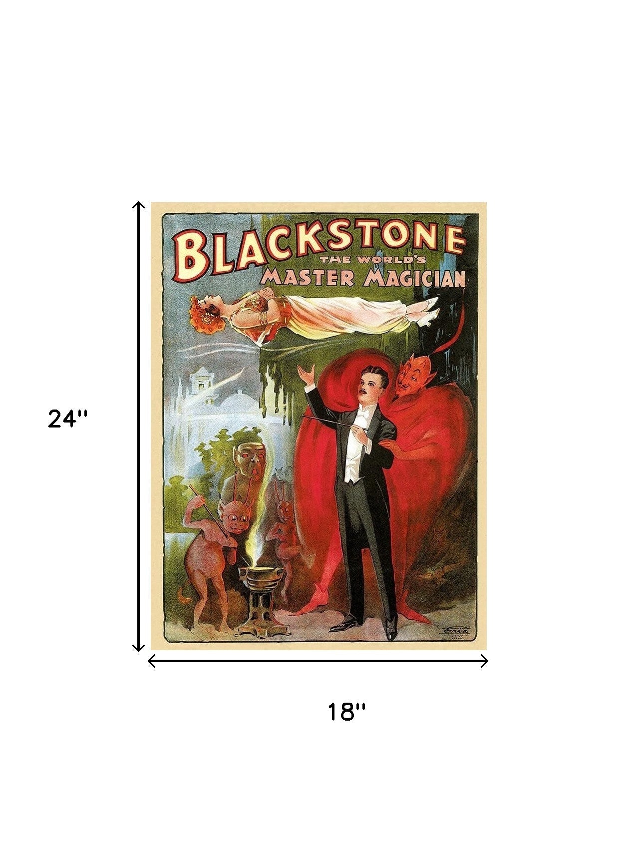 Vintage 1934 Blackstone Magic Unframed Print Wall Art