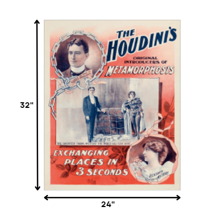 The Houdini's Metamorphosis Vintage Magic Unframed Print Wall Art