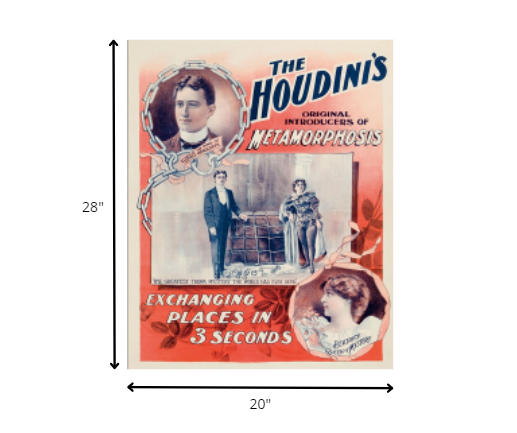 The Houdini's Metamorphosis Vintage Magic Unframed Print Wall Art