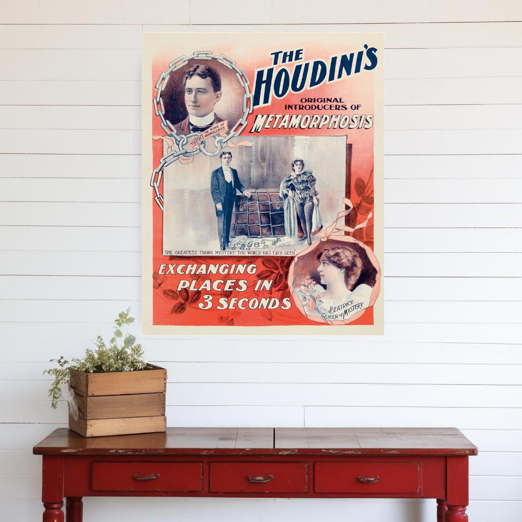 The Houdini's Metamorphosis Vintage Magic Unframed Print Wall Art