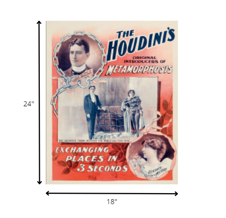 The Houdini's Metamorphosis Vintage Magic Unframed Print Wall Art