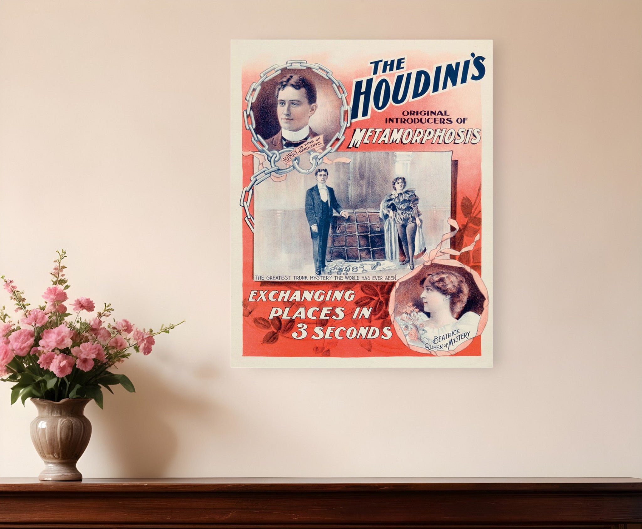 The Houdini's Metamorphosis Vintage Magic Unframed Print Wall Art