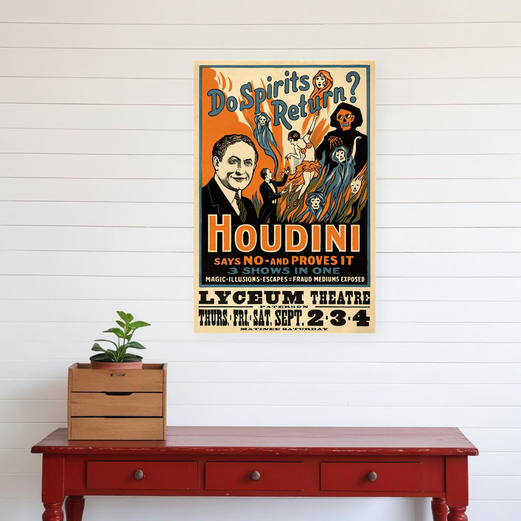 Houdini Spirits Vintage Magic Unframed Print Wall Art