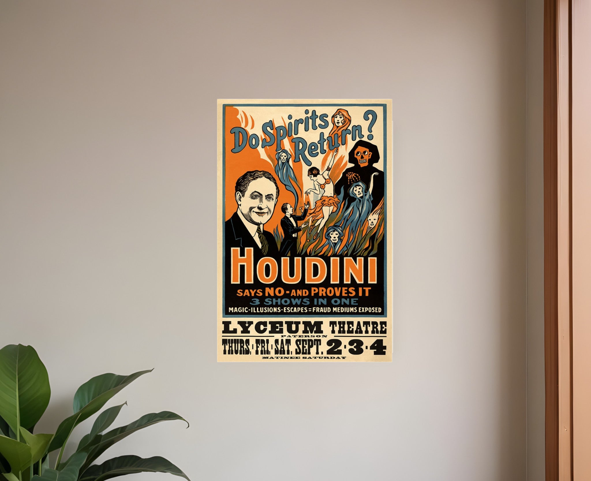 Houdini Spirits Vintage Magic Unframed Print Wall Art