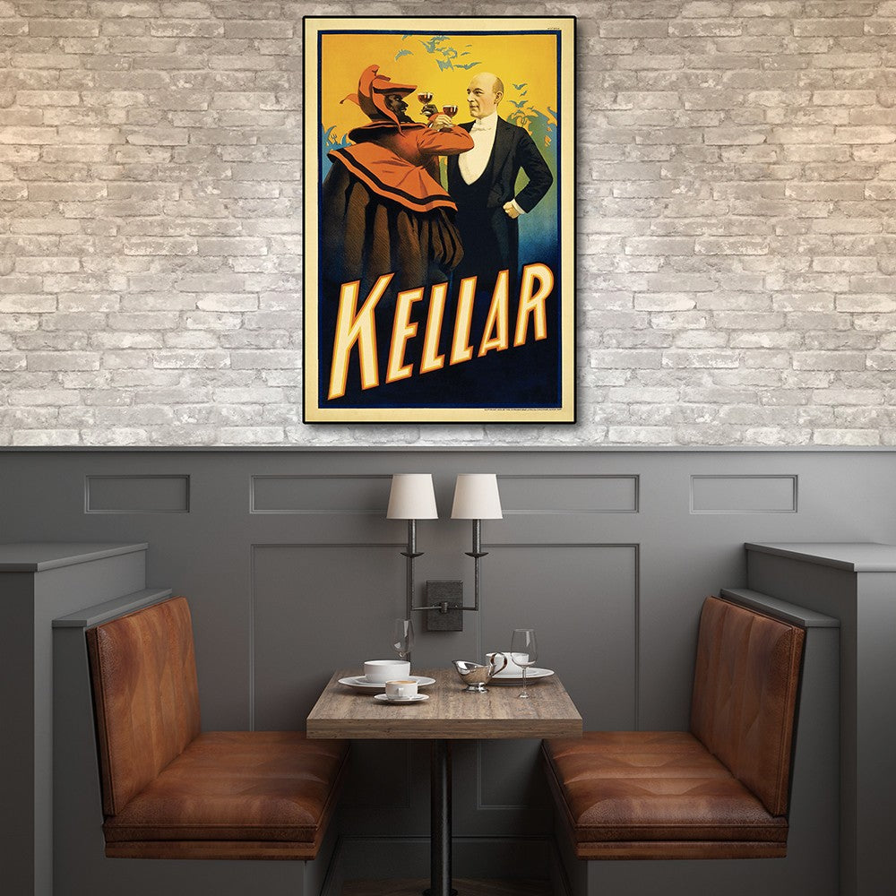 Kellar Having Drinks With The Devil Vintage Magic Unframed Print Wall Art