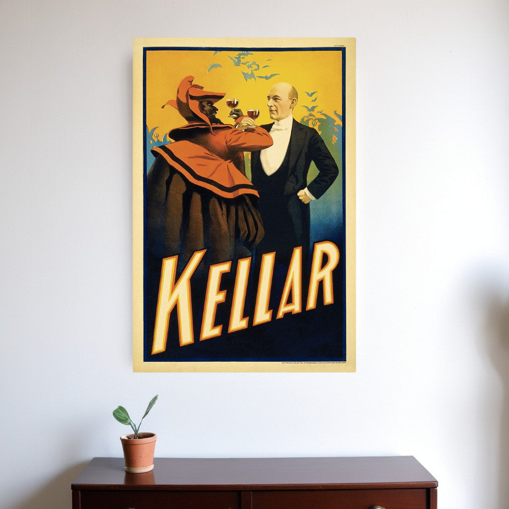 Kellar Having Drinks With The Devil Vintage Magic Unframed Print Wall Art