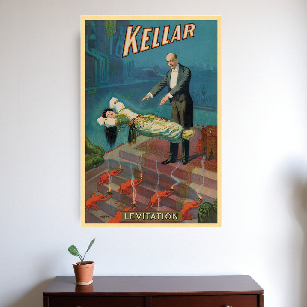 Kellar Levitation Vintage Magic Unframed Print Wall Art