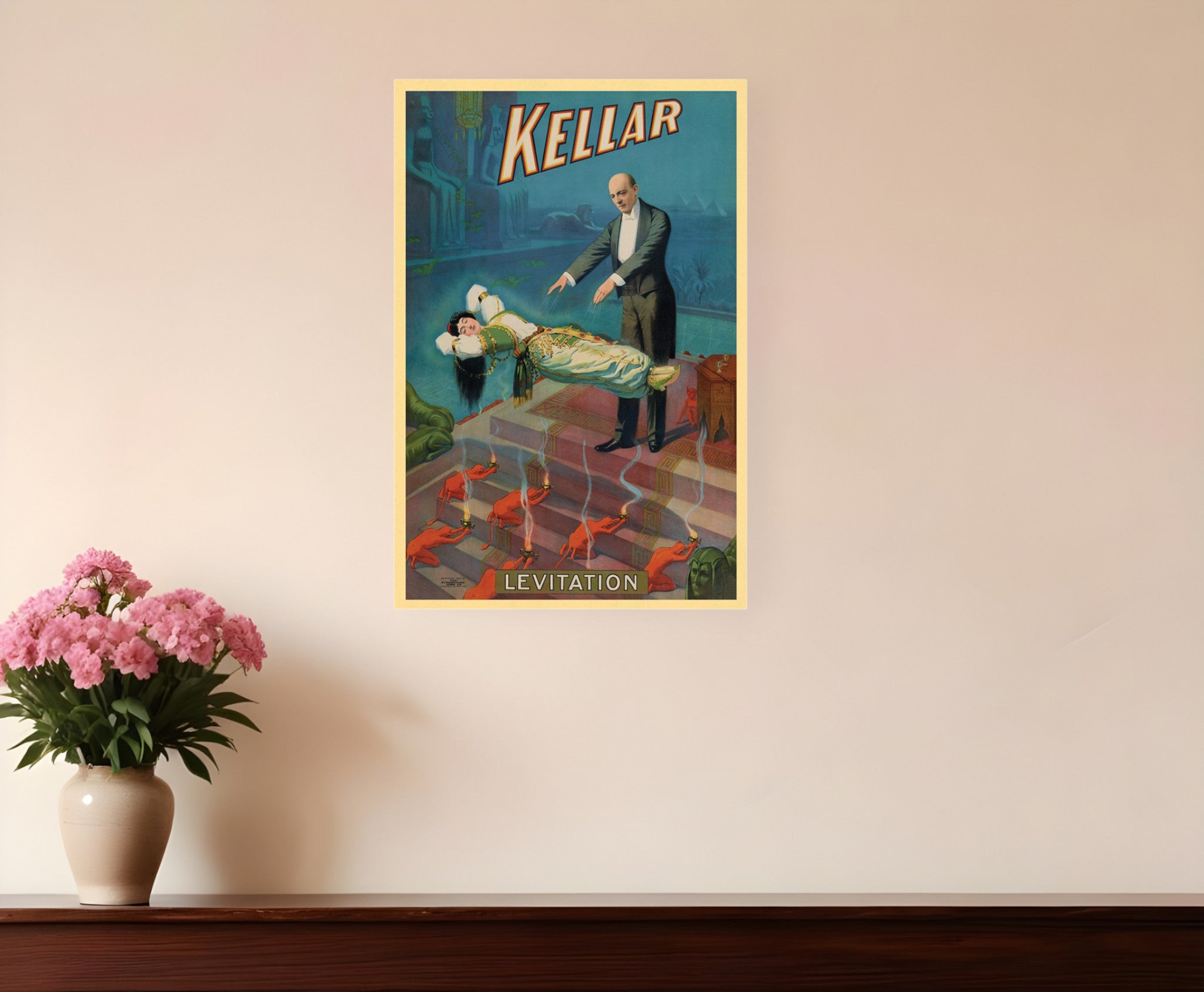 Kellar Levitation Vintage Magic Unframed Print Wall Art