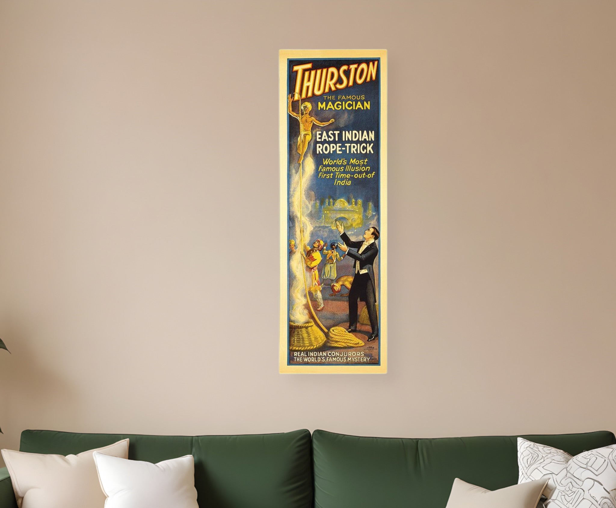 24" X 72" Thurston Rope Trick Vintage Magic Poster Wall Art