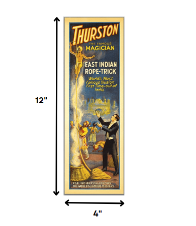 24" X 72" Thurston Rope Trick Vintage Magic Poster Wall Art