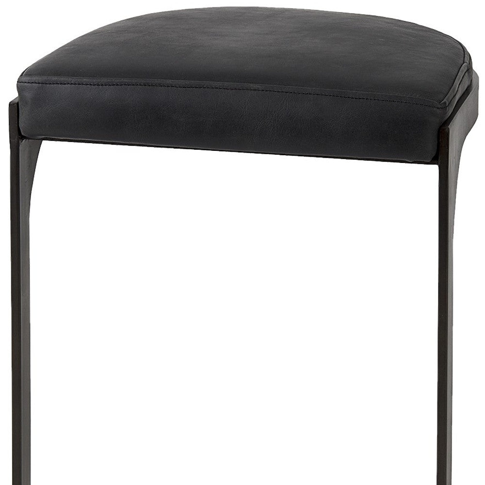 29" Black Iron Backless Bar Chair