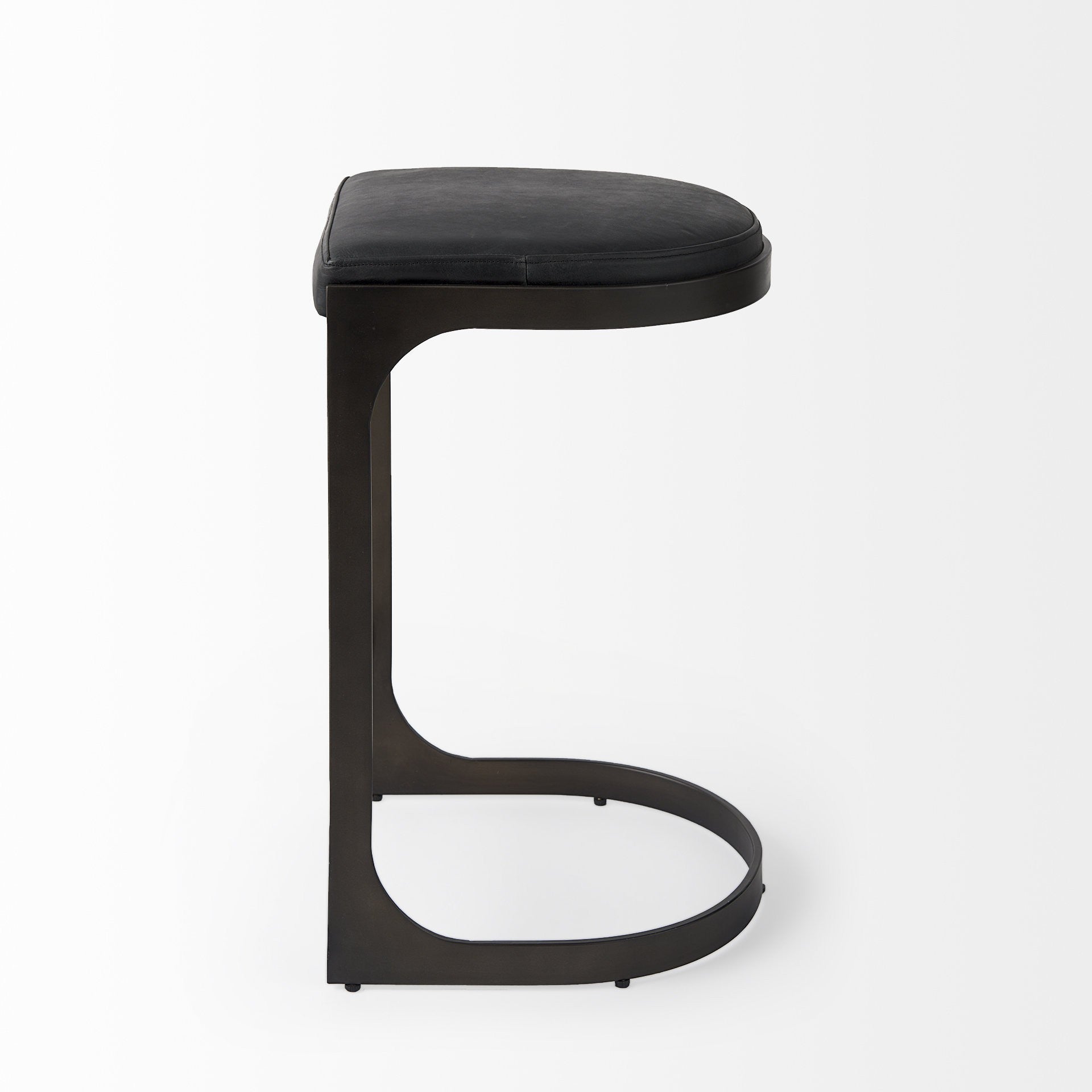 29" Black Iron Backless Bar Chair