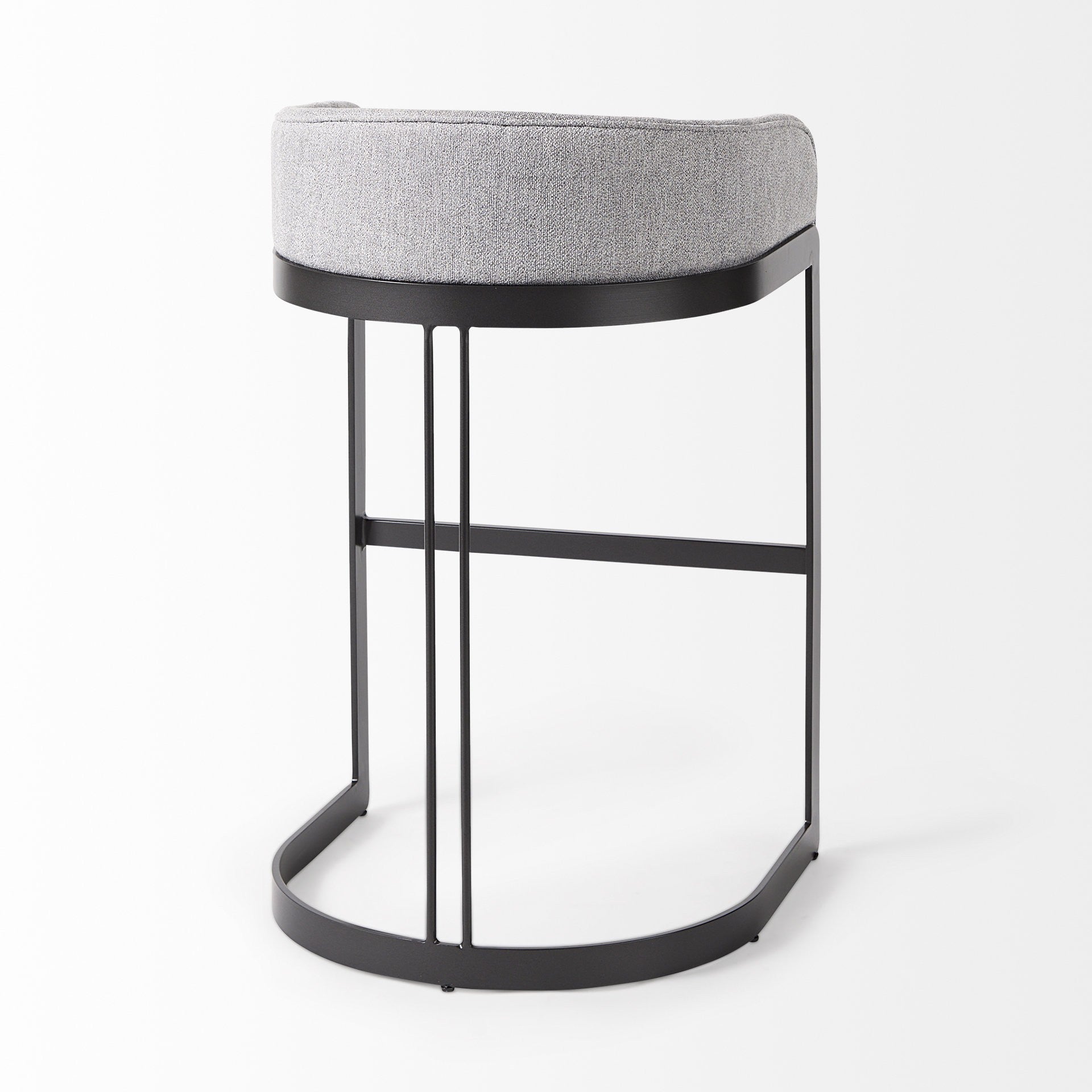 30" Gray And Black Low Back Bar Height Bar Chair