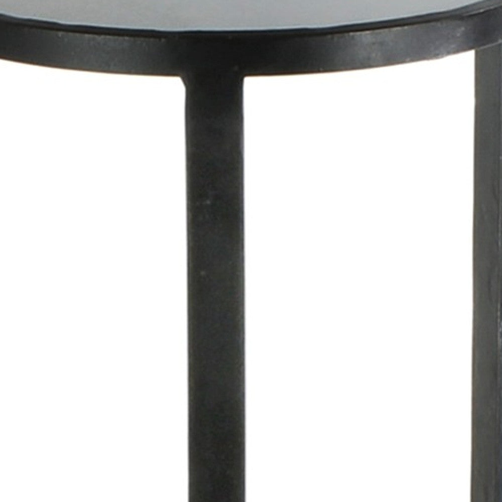Black And Gray Stone Top Side Table