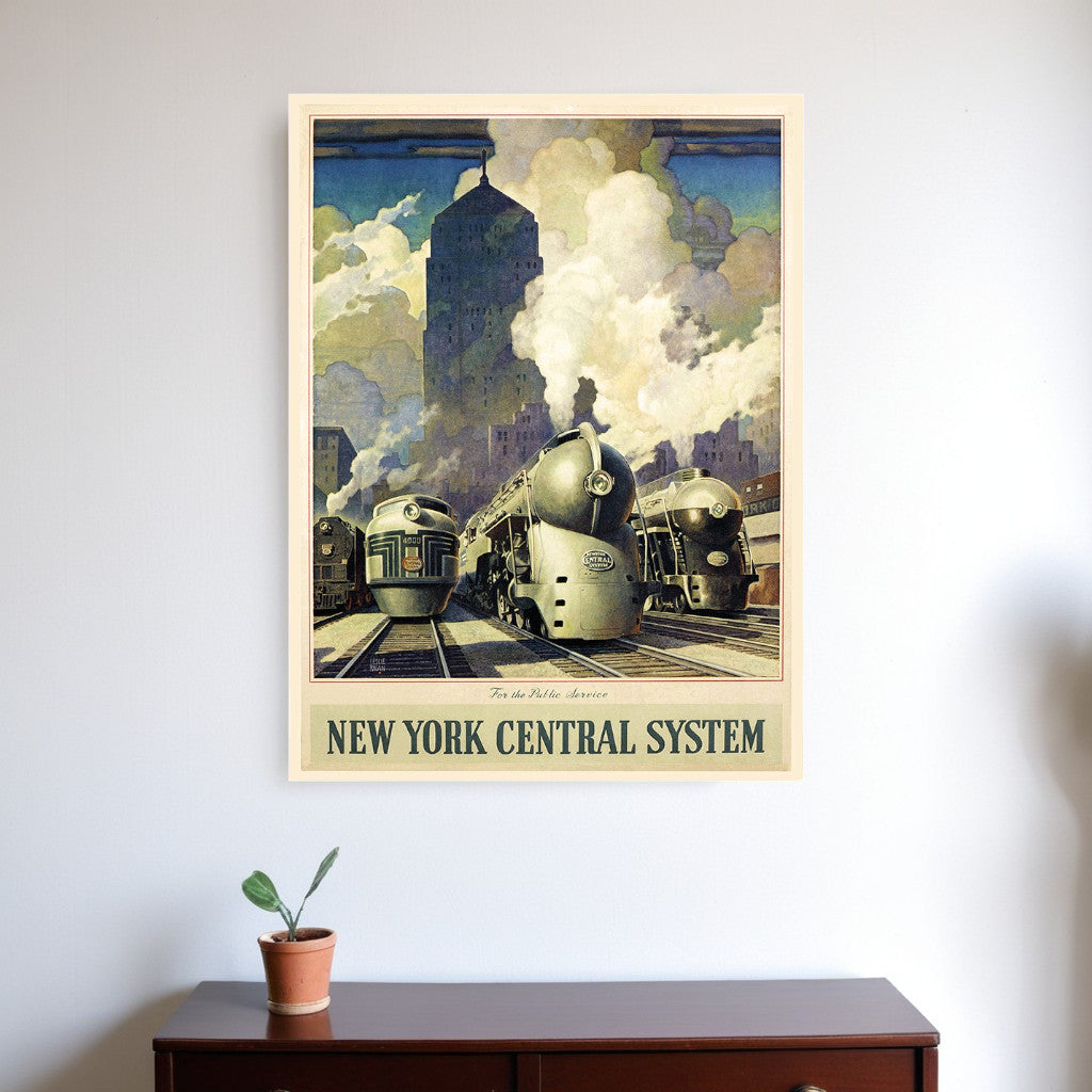 New York Railroad Vintage Travel Unframed Print Wall Art