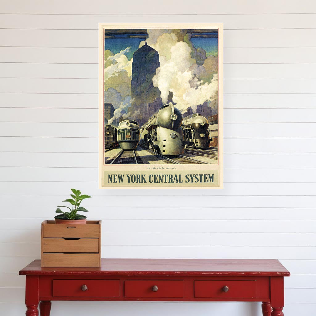 New York Railroad Vintage Travel Unframed Print Wall Art