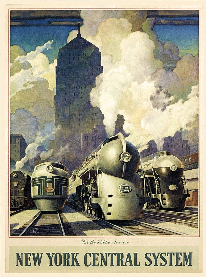 New York Railroad Vintage Travel Unframed Print Wall Art