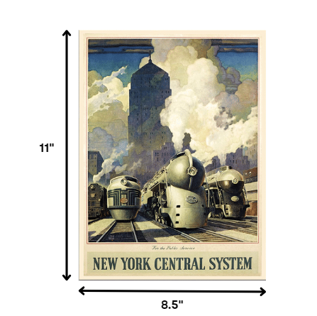 New York Railroad Vintage Travel Unframed Print Wall Art