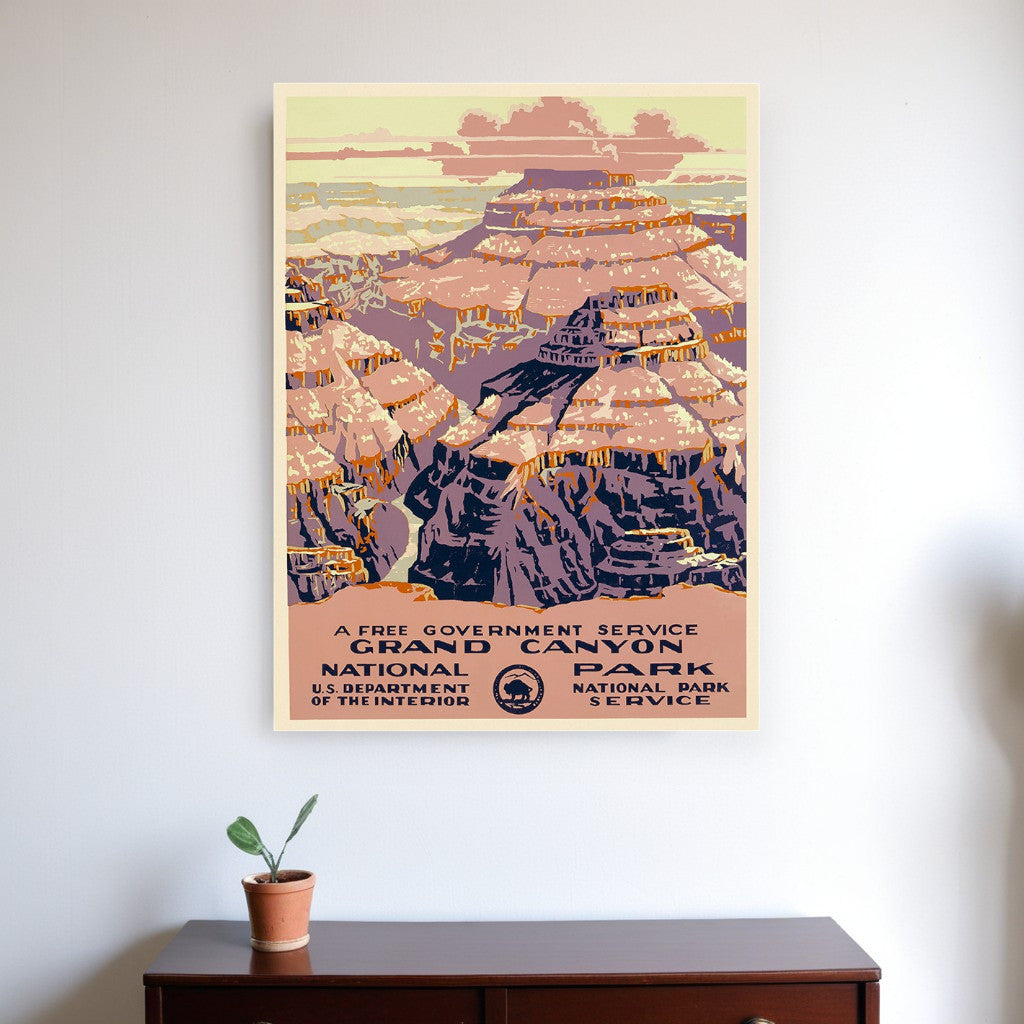 36" X 48" Grand Canyon C1938 Vintage Travel Poster Wall Art